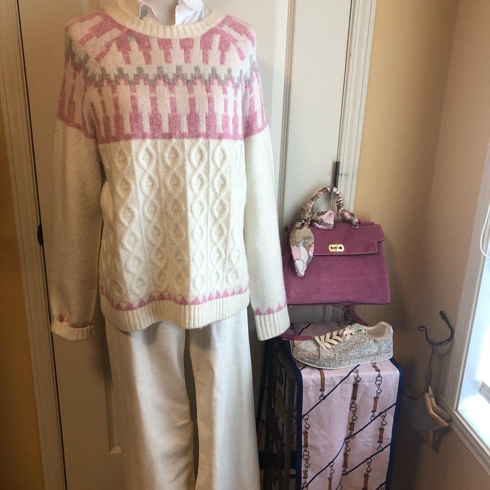 Softest cupcakes & cashmere Fair Isle Cable-Knit Sweater
